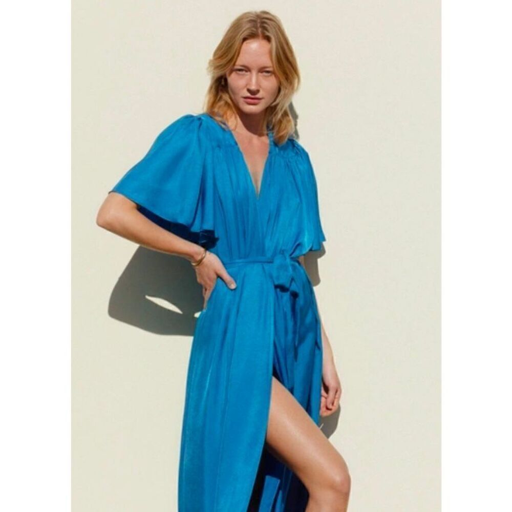 Ciao Lucia Serafina Midi Wrap Dress Blue